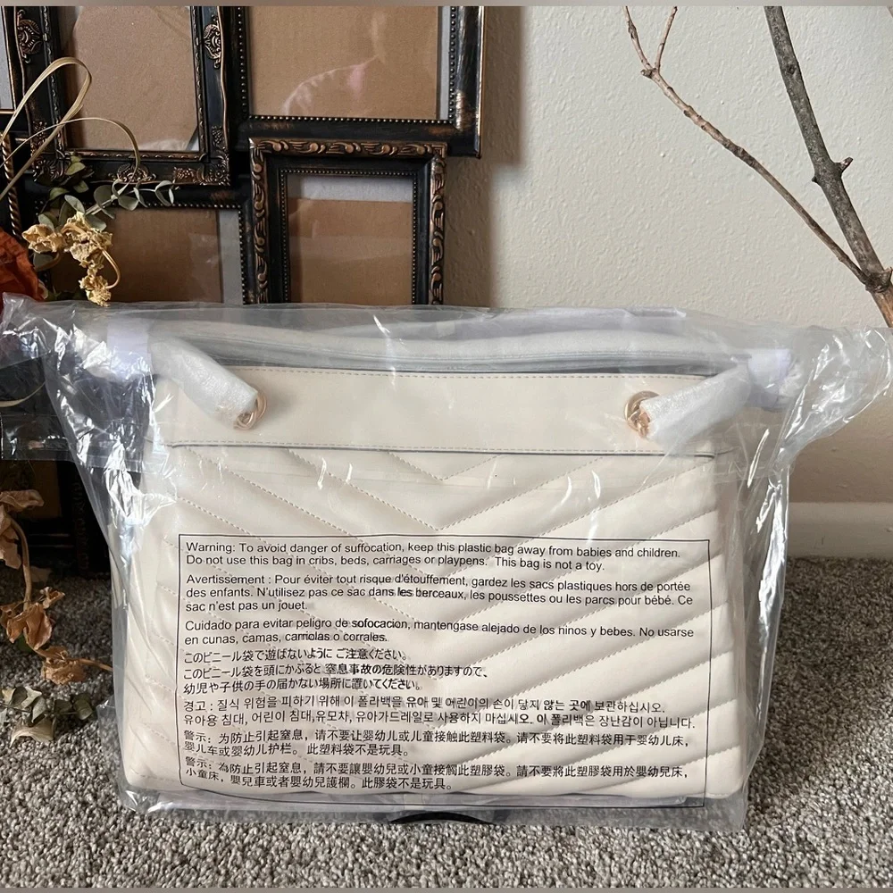 Michael Kors Cream White Whitney Medium Quilted Tote Bag - Picture 5 of 5